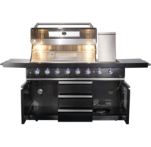 Barbecue met meerdere branders, opbergruimte en zijtafels