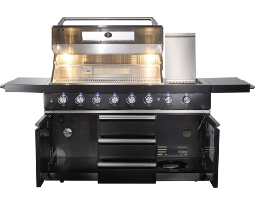 Barbecue met meerdere branders, opbergruimte en zijtafels