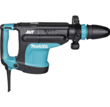 Makita breekhamer in blauw en zwart met Anti-Vibration Technology, D-handgreep en verstelbare zijhandgreep.
