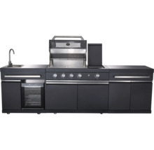 Complete buitenkeuken met grill, spoelbak, koelkast en opbergruimte