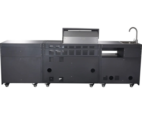 Buitenkeuken met barbecue, gootsteen en werkbladen