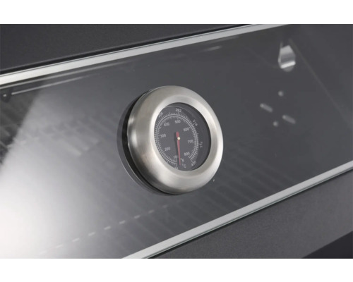 Close-up van een barbecue thermometer voor het meten van de temperatuur.