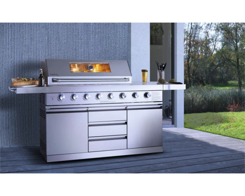 RVS buitenkeuken met barbecue, lades en opbergruimte