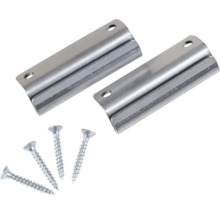 Twee metalen buisklemmen met vier schroeven