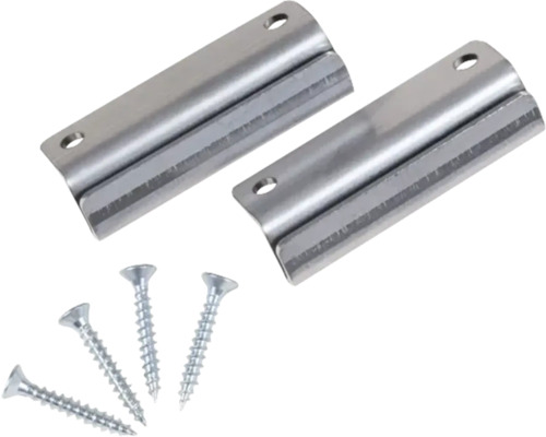 Twee metalen buisklemmen met vier schroeven