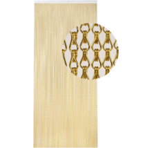 Goudkleurig kettinggordijn met detailweergave