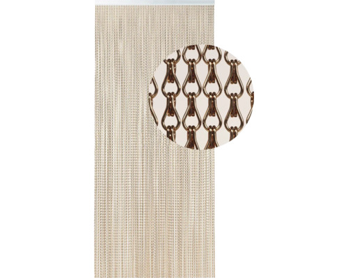 Metalen kettinggordijn met detailopname