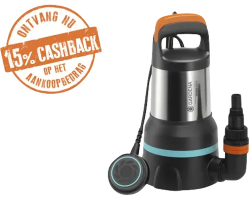 Gardena vuilwaterpomp met 15 procent cashback actie