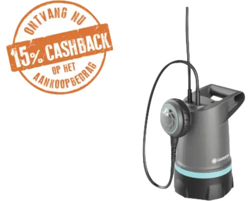 Gardena vuilwaterdompelpomp met 15 procent cashback actie
