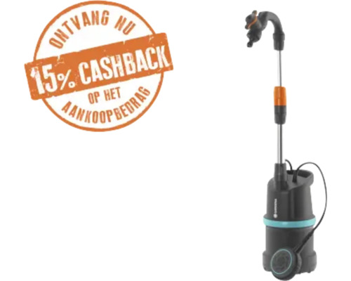 Gardena dompeldrukpomp met 15 procent cashback actie