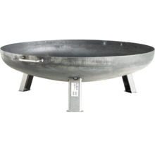 Stalen vuurschaal met drie poten en handvat