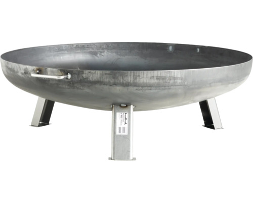 Stalen vuurschaal met drie poten en handvat