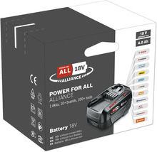 Power for All Alliance 18 volt lithium-ion batterij met 4,0 ampère-uur in verpakking