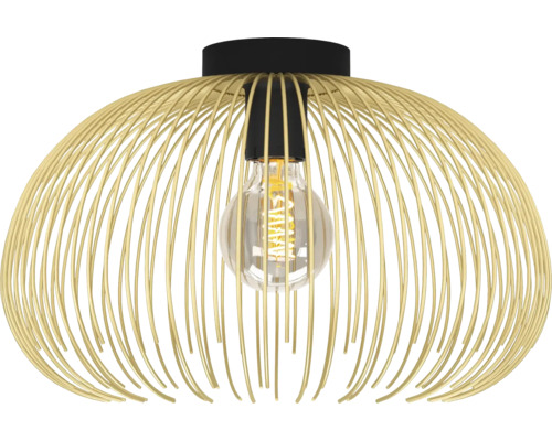 Hanglamp van metalen stijlen met gloeilamp