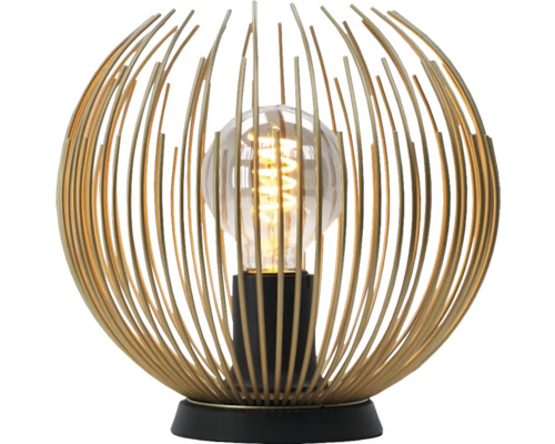 Tafellamp met metalen frame en gloeilamp