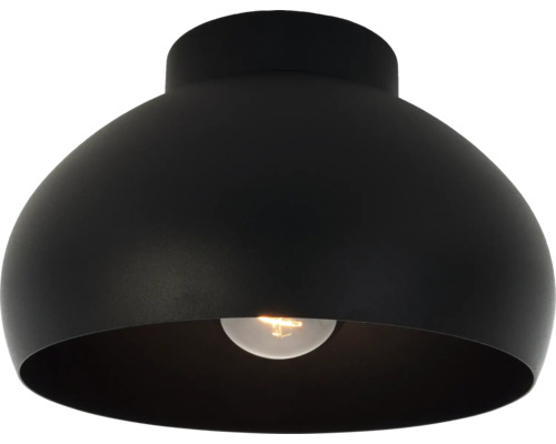 Zwarte plafondlamp met gloeilamp