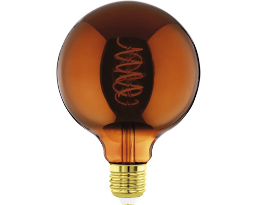 Decoratieve gloeilamp met spiraal en gouden voet