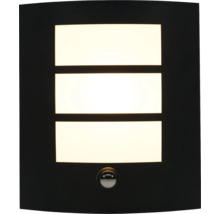 Vierkante buitenlamp met drie lichtvelden en bewegingsmelder