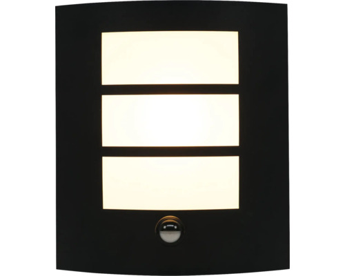 Vierkante buitenlamp met drie lichtvelden en bewegingsmelder