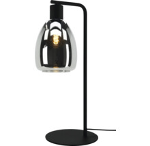 Tafellamp met glazen lampenkap en metalen voet