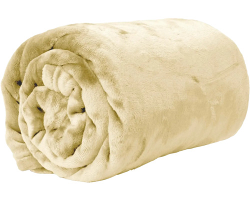 Opgerolde zachte fleecedeken.