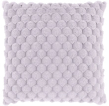 Lilakleurig sierkussen met honingraatpatroon van imitatiebont.