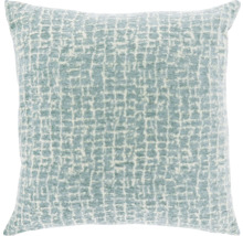 Vierkant sierkussen met gestructureerd rasterpatroon.