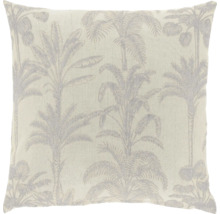 Sierkussen met palmenpatroon van linnen stof.