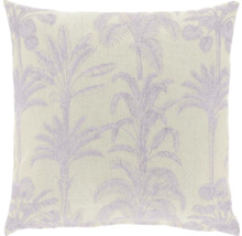 Vierkant sierkussen met palmenprint en botanisch motief.