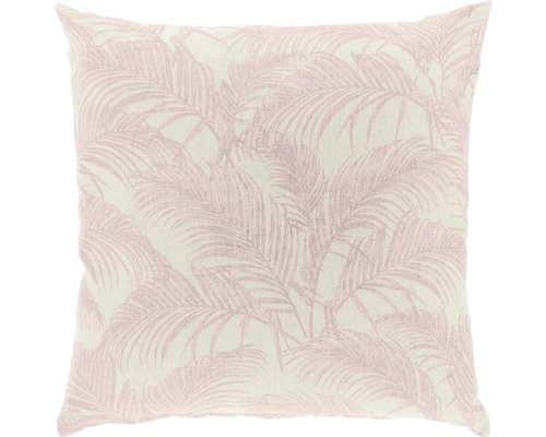 Vierkant sierkussen met een patroon van palmbladeren.