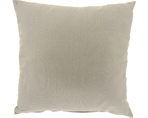 Vierkant sierkussen van textiel in beige.