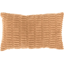 Rechthoekig sierkussen met gestructureerd oppervlak in beige.