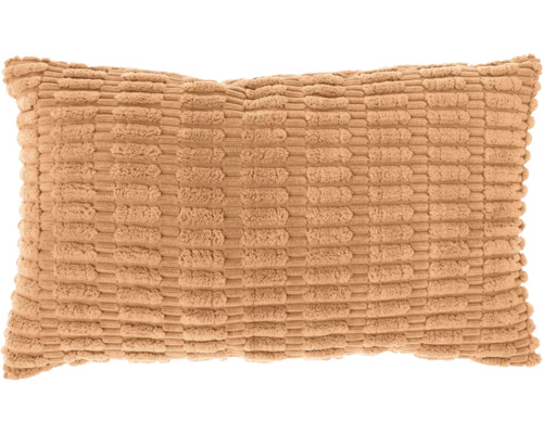 Rechthoekig sierkussen met gestructureerd oppervlak in beige.