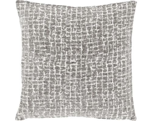 Vierkant sierkussen met gestructureerd oppervlak en rasterpatroon.