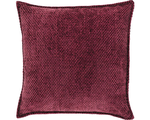 Unique Living Kussen Nuno rood 45x45 cm Vierkant sierkussen met grove weefstructuur in wijnrood.