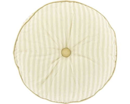 Unique Living Kussen Sandro grijs Ø45 cm Rond gestreept zitkussen met knoop in het midden