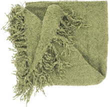 Plaid met franjes van gestructureerde stof in groen.