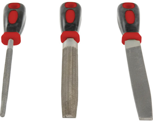 Drie vijlen met handgrepen