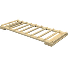 Houten wijnrek-module van onbehandeld hout voor de horizontale opslag van flessen.