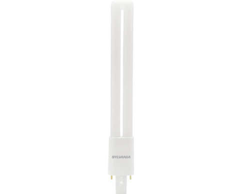 Witte Sylvania compacte fluorescentielamp met tweepinsfitting.