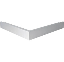 L-vormig douchebakpaneel van wit acryl.