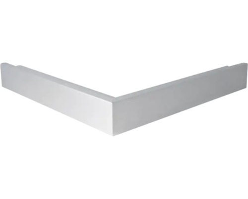 L-vormig douchebakpaneel van wit acryl.