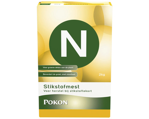Verpakking stikstofmest met het Pokon logo, 2 kilogram