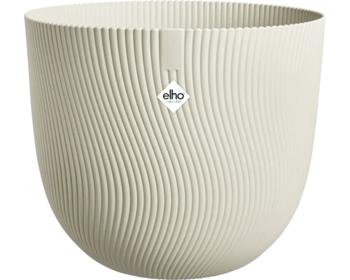 elho bloempot met golvende ribbelstructuur in crèmewit.
