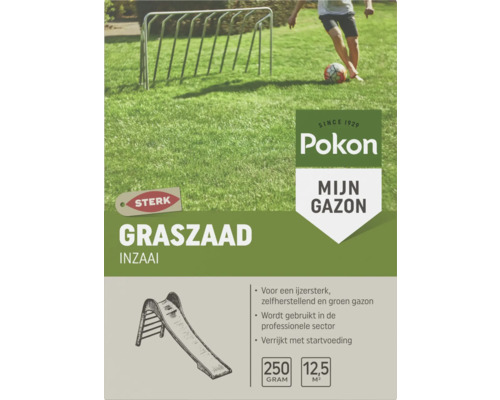 Pokon Graszaad Inzaai verpakking voor 12,5 vierkante meter, 250 gram.