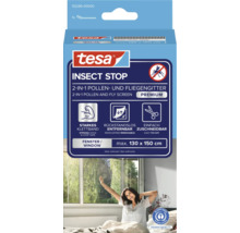 tesa Insect Stop 2-in-1 pollen- en insectenhor Premium voor ramen, maximaal 130 bij 150 centimeter, met klittenband.