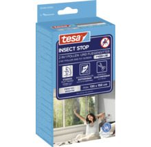 tesa Insect Stop 2-in-1 pollen- en vliegenhor Premium voor ramen, kleur antraciet, verwijderbaar zonder resten, maximaal 130 bij 150 centimeter.