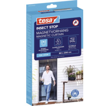 tesa Insect Stop magnetisch gordijn voor deuren, antraciet, 80 bij 200 centimeter. Zelfsluitend, betrouwbare grip. tesa Logo, keurmerk Blauwe Engel.