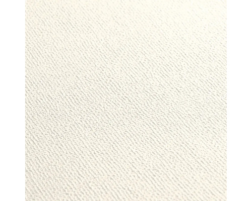 Wit behang met een fijne, diagonaal gestructureerde oppervlak.