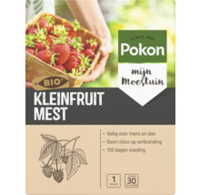 Pokon Logo, Kleinfruit Mest voor de moestuin, Bio, 1 kilogram voor 30 planten, 120 dagen voeding, veilig voor mens en dier.